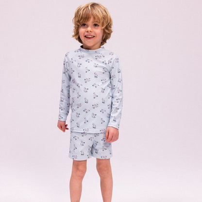 UV Protection Long-Sleeved Swim T-Shirt - Blue - Little Seagull