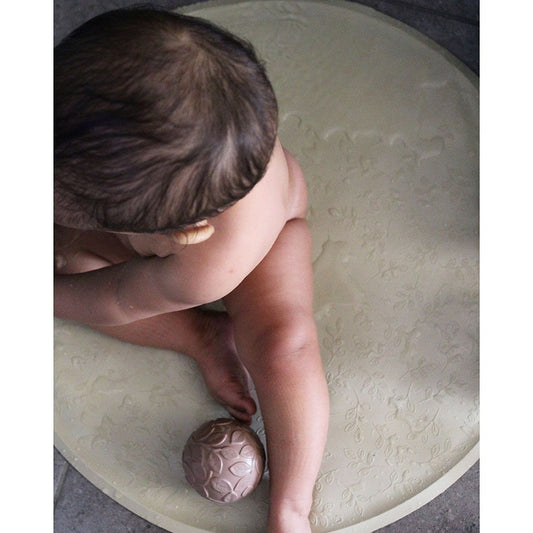 Tapis de bain rond Feuillage Sauge - Natruba