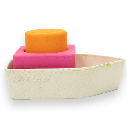 Bateau de bain en caoutchouc recyclé orange