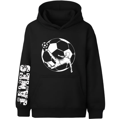 Fringoo football Sweat à capuche noir garçon Cotton Rich Soft Hooded Sweatshirt- football Sleeve noir