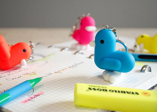 Neon Blue Duck Keychain
