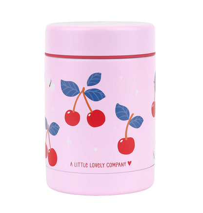 Pot alimentaire isotherme en inox - Cerises – vue 3 – A Little Lovely Company