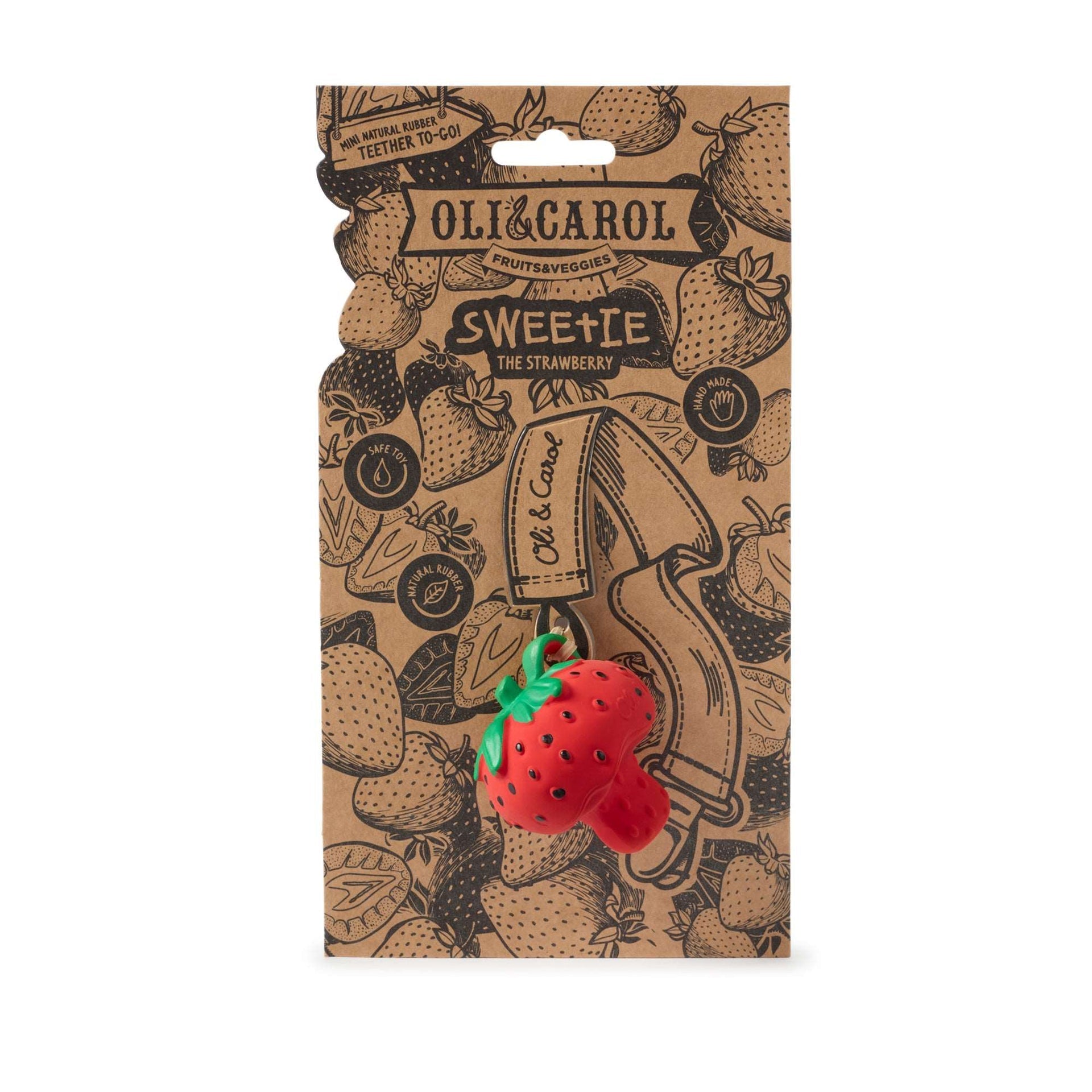 Sweetie la Fraise – Mini jouet de dentition bébé – vue produit 5