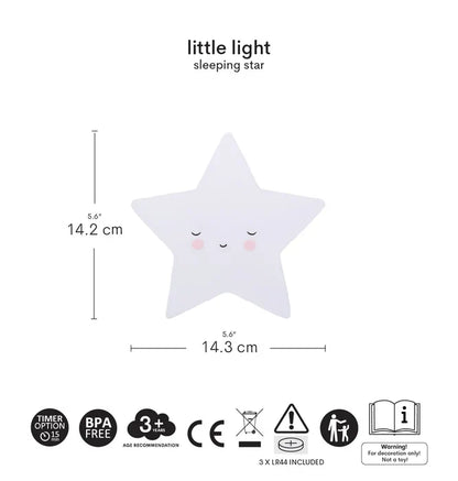Petite veilleuse Étoile endormie – vue 10 – A Little Lovely Company