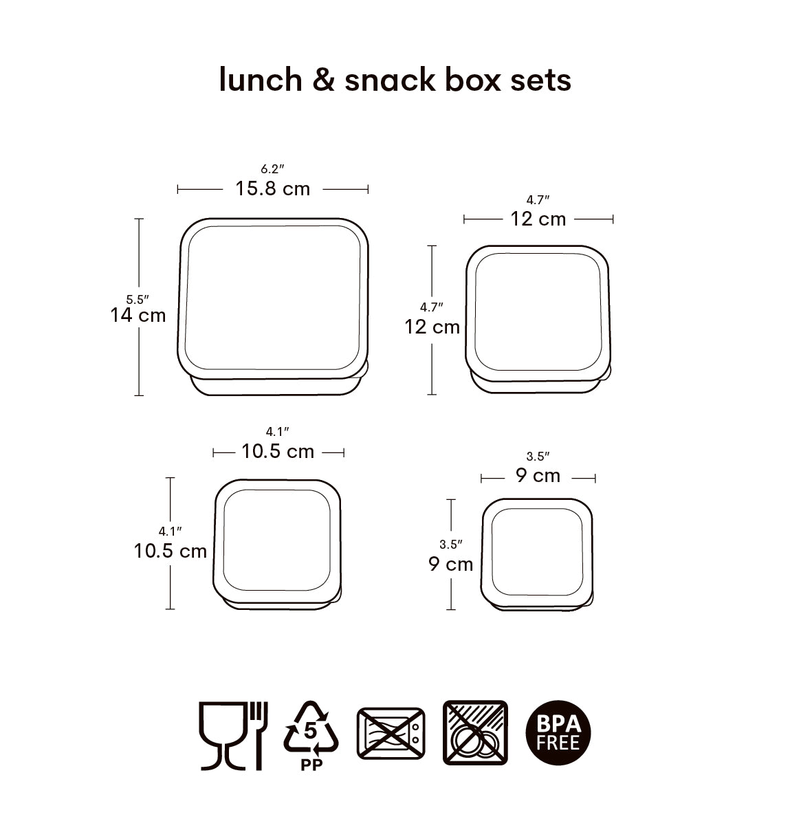 Lot de 4 boîtes repas et goûter - Joy – vue 6 – A Little Lovely Company