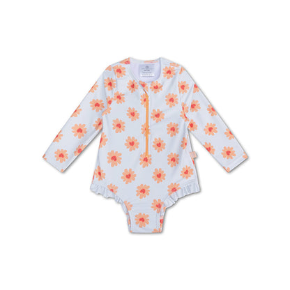 Girls' Long-Sleeve UV Swimsuit - Multicolored - Floral Love