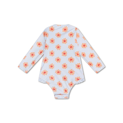 Girls' Long-Sleeve UV Swimsuit - Multicolored - Floral Love