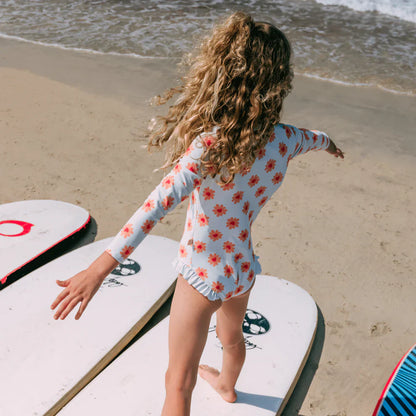 Girls' Long-Sleeve UV Swimsuit - Multicolored - Floral Love