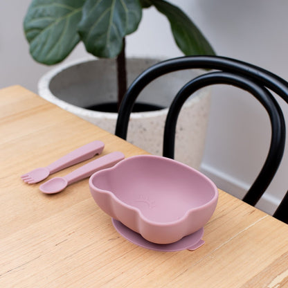 Silikonschale Bären staubig rosa