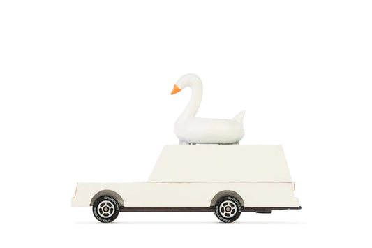 Candycar World Wooden Car - White Swan