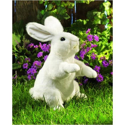 Marionnette à main Lapin blanc debout 2868/Lapin blanc debout Folkmanis réaliste