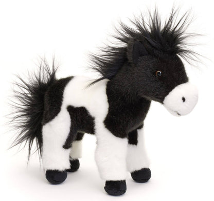 Cheval noir et blanc, debout - peluche Uni Toys