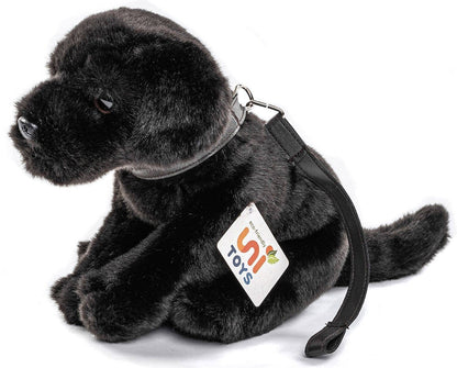 Plush Labrador puppy (black), with leash