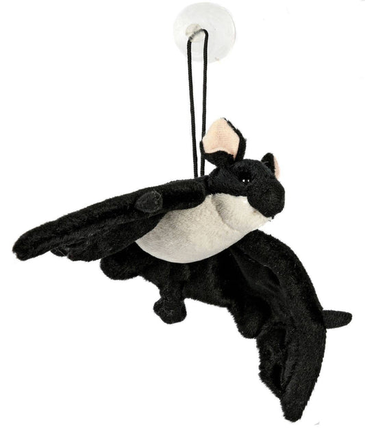 Fledermaus-Stofftier (schwarz und weiß) – mit Saugnapf