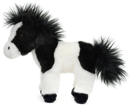 Peluche cheval noir et blanc debout Uni Toys