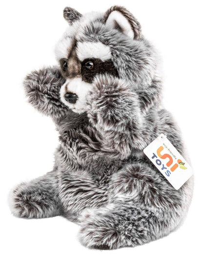 Marionnette à main en forme de raton laveur - 26 cm (hauteur) - peluche Uni Toys