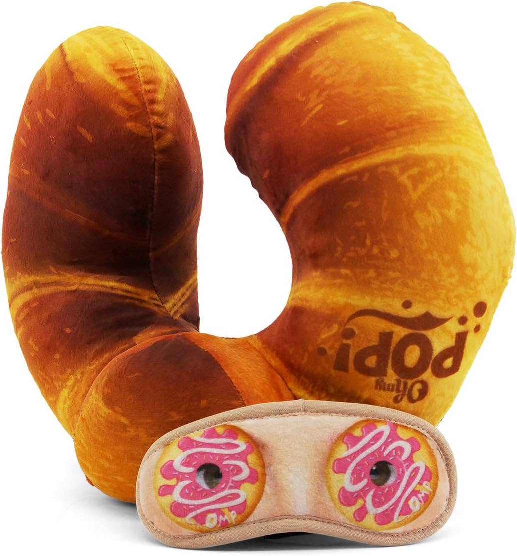 Coussin de Nuque et Masque de Sommeil Oh My Pop! « Croissant »