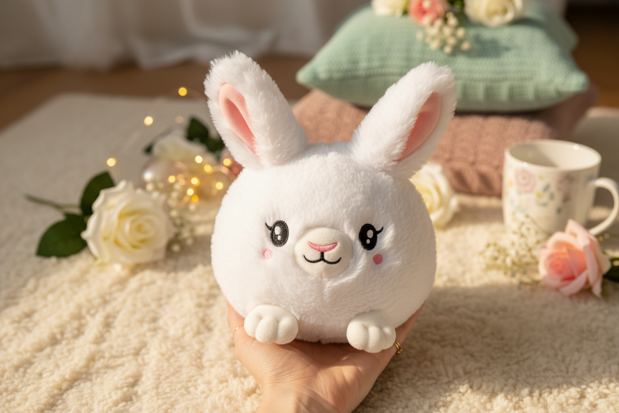 Mini-Kuschel-Plüschkaninchen, weiß