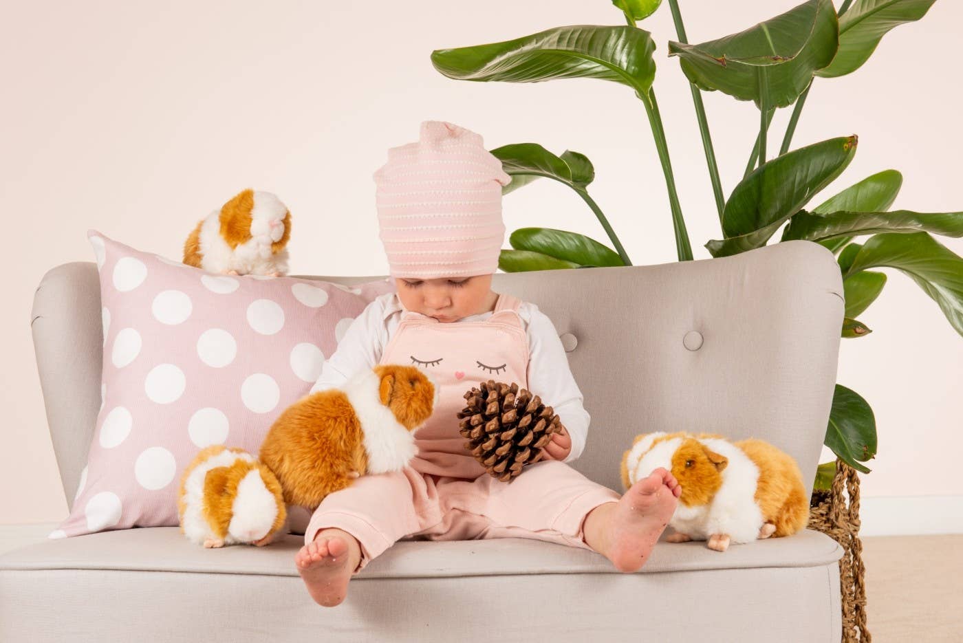 Gold/White Guinea Pig Plush