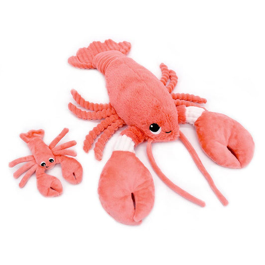 Ptipotos Plush Toy Mother and Baby Lobster - Coral