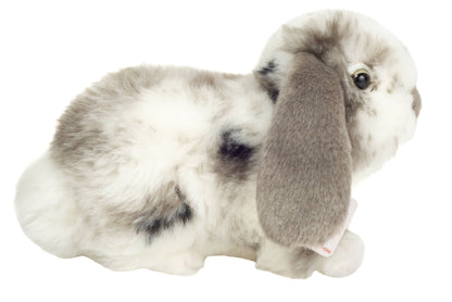 Grey and white lop rabbit plush toy