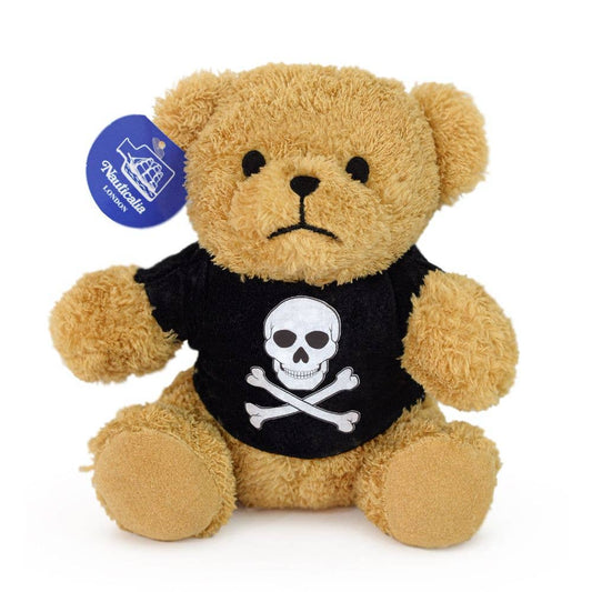 Teddy bear with black pirate t-shirt