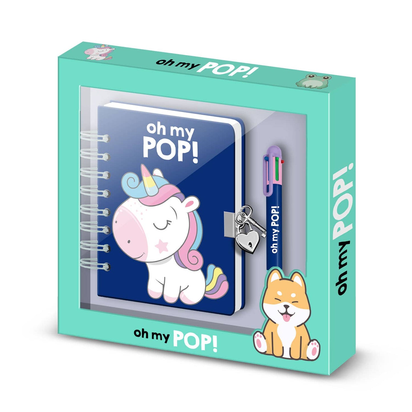 A5 Tagebuchset + 6-Farben-Stift Oh My Pop! Einhorn Sweety