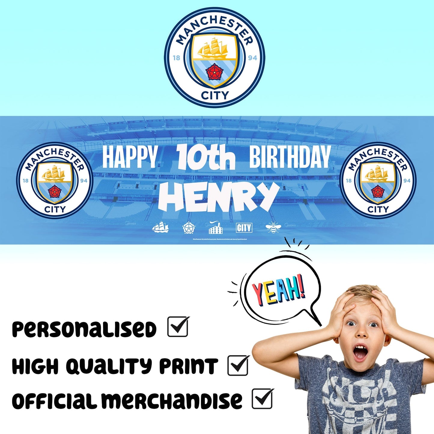 Manchester City Birthday Banner
