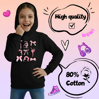 Sweat à capuche gymnastique – Fringoo Gymnastic for Cotton Rich Soft Hooded – Ribbon noir