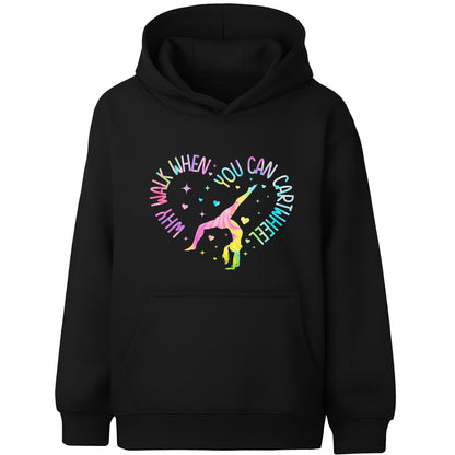 Sweat à capuche gymnastique – Fringoo Gymnastic for Cotton Rich Soft Hooded – Gymnastic CartWheel- noir