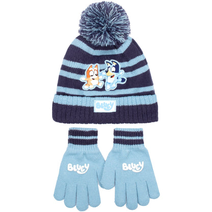 Bluey Children's Winter Hat & Gloves Set Warm and Comfy Bonnet & Gloves Set