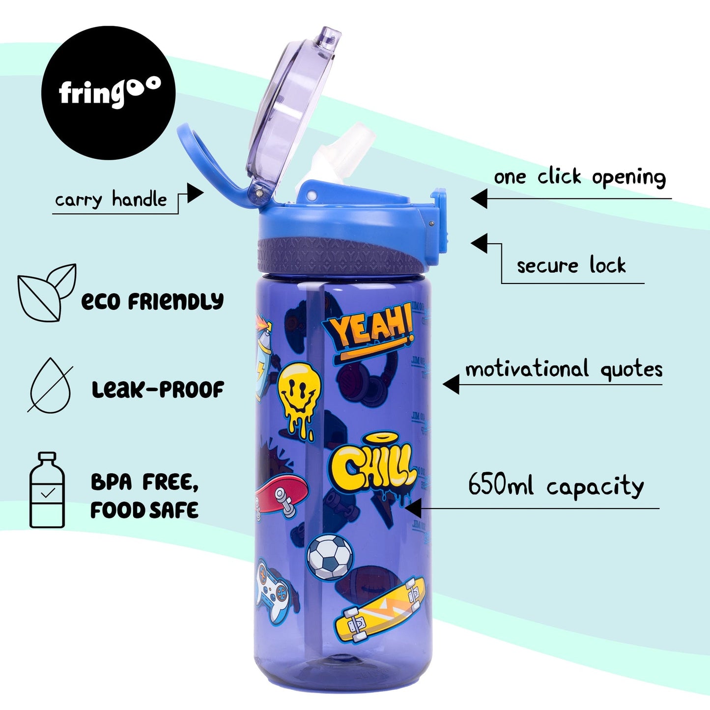 Straw Bottle – Navy Doodle