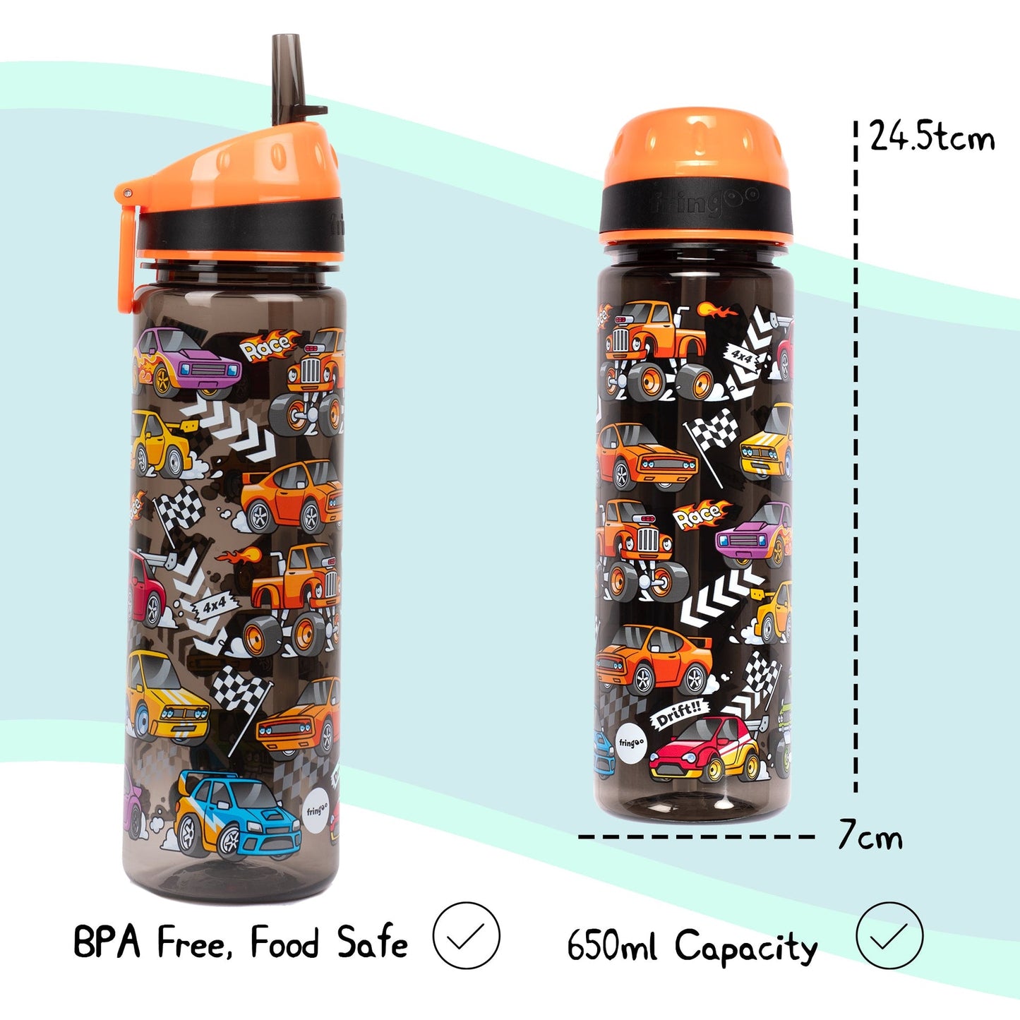 Straw Bottle – Race Cars