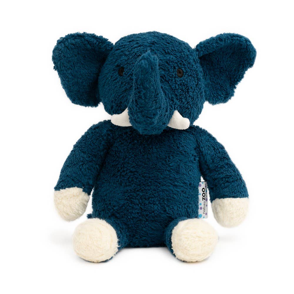 XL organic cotton elephant plush toy – dark blue