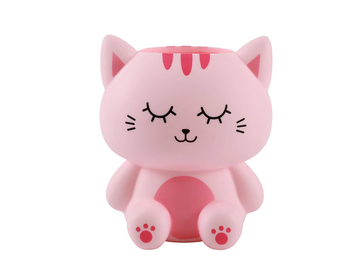 3D Pink Cat Pen Holder