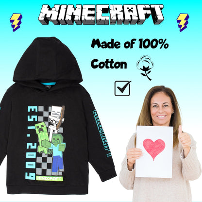 Minecraft garçon Sweat à capuche with Kangaroo Pocket 100% Cotton