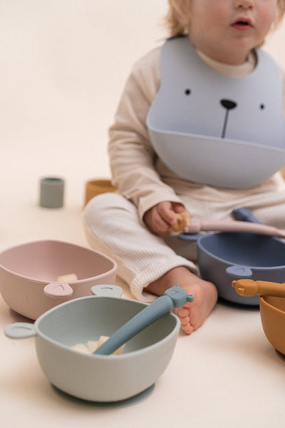 Bol d'apprentissage en silicone Lili Mustard