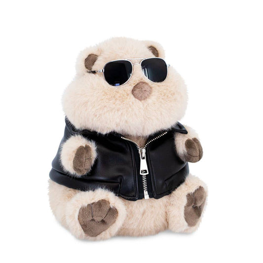 Hamster-Plüschtier mit Lederweste