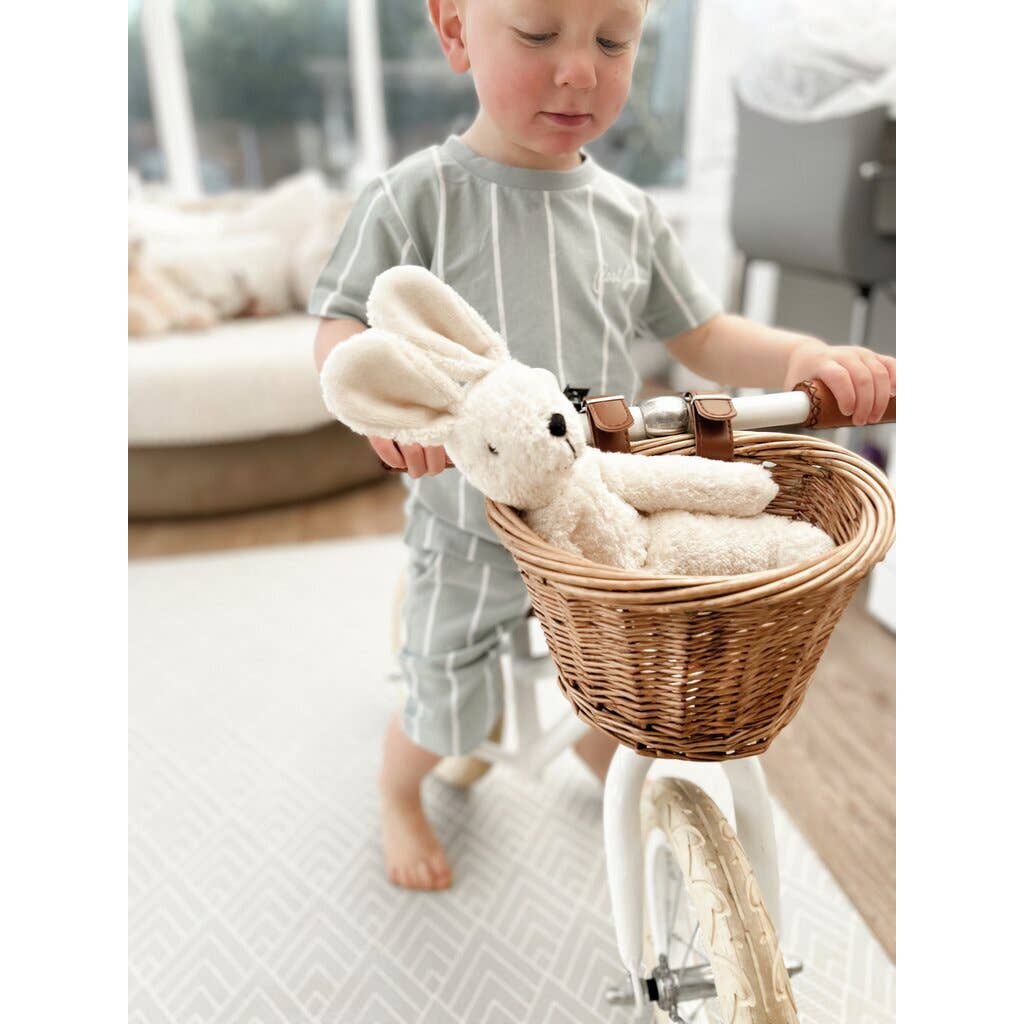 Small white soft plush bunny