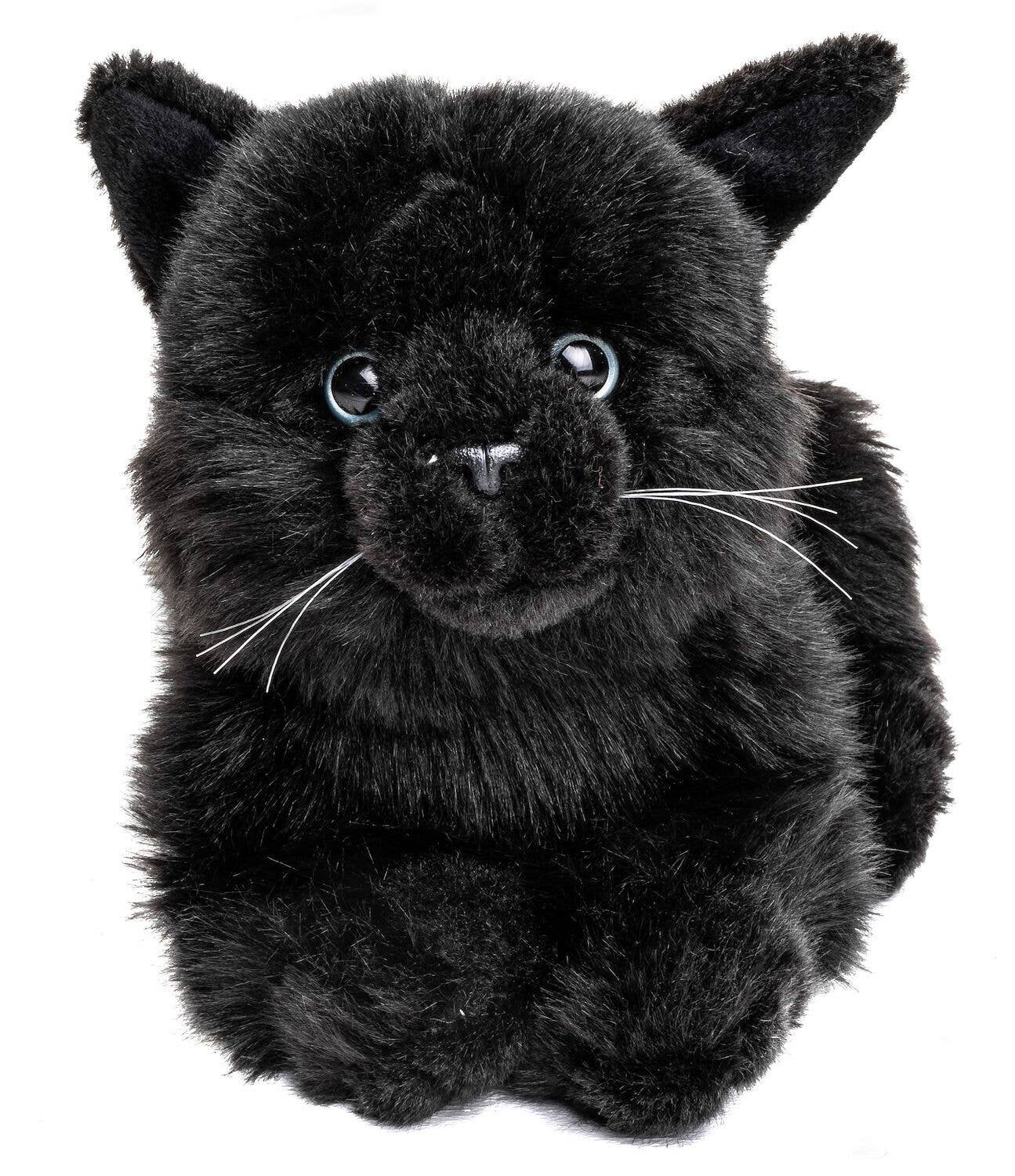 Plush Cat Lying Down - Black