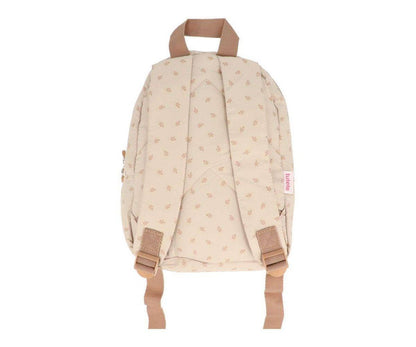 Children's Padded Backpack with Leaves Design - Sand Color