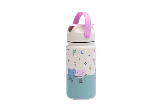 Stainless Steel Insulated Water Bottle for Children with Dancing Hearts