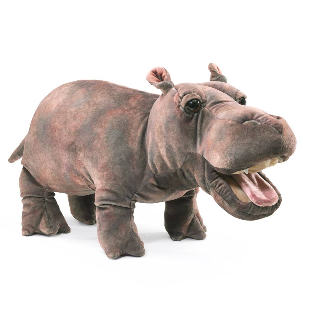 Marionnette à main Bébé Hippopotame Folkmanis réaliste