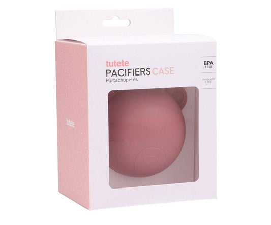 Silicone Pacifier Clip Dusty Pink Bear