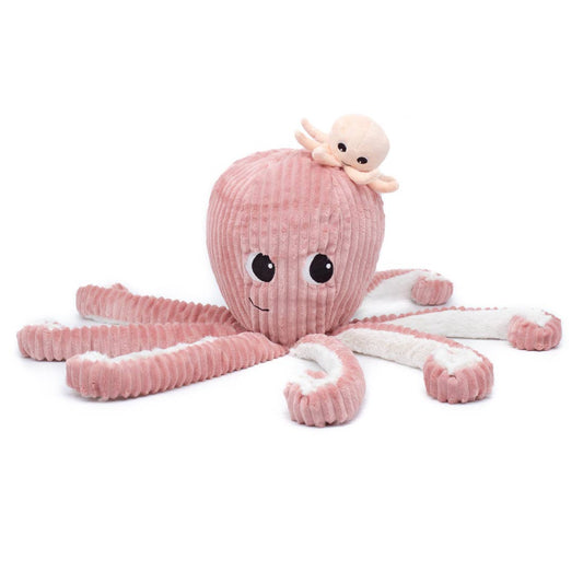 Ptipotos Plush Toy Mother and Baby Octopus - Pink