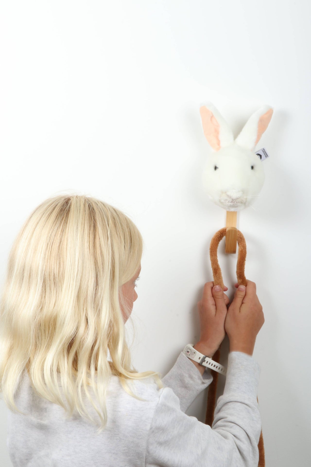 White Bunny Plush Coat Rack