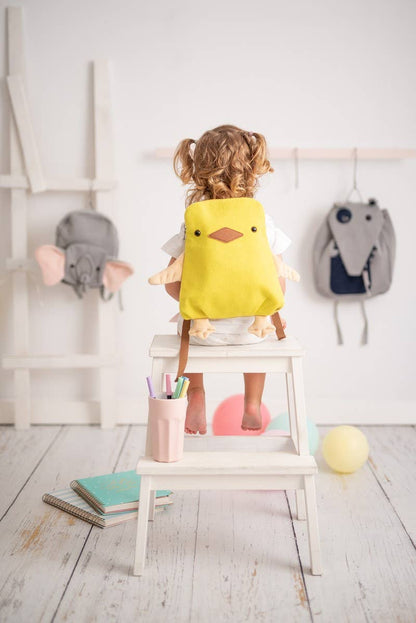 Gehäkelter Hühnerrucksack – Gelb