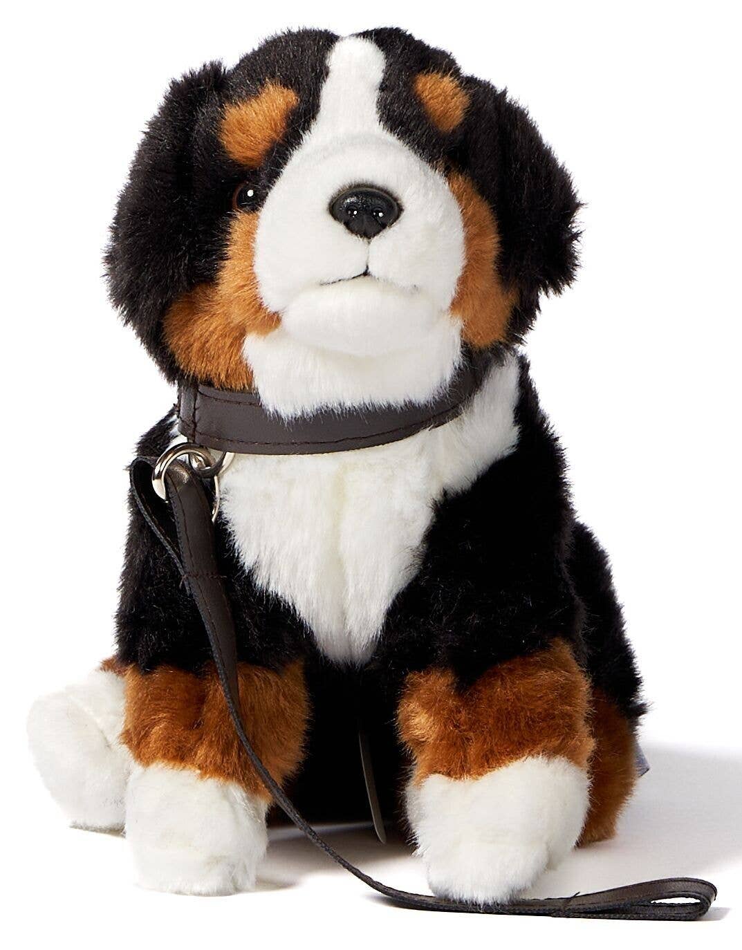 Peluche bouvier bernois en laisse avec son Uni Toys