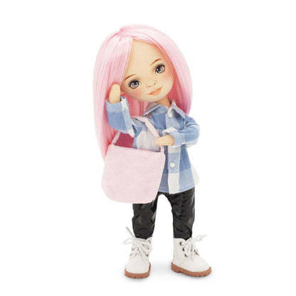 Billie doll with plaid shirt, 32 cm