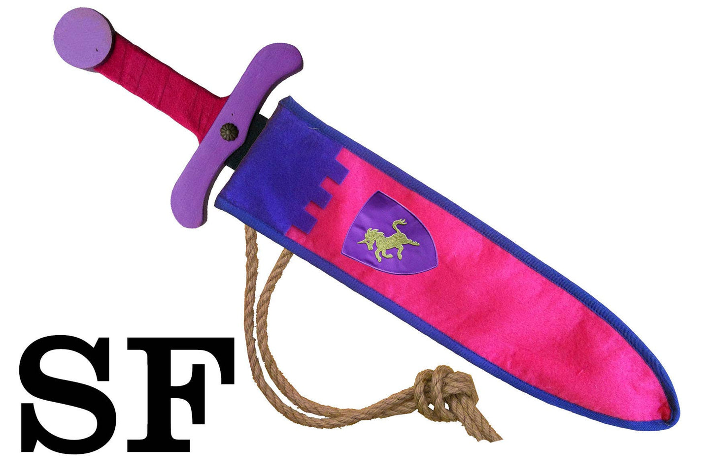 Épée en mousse rose Softik avec étui licorne